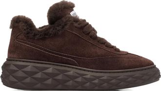 Jimmy Choo London Diamond Maxi Retro F su&egrave;de sneakers - Bruin