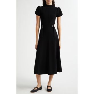 3.1 Phillip Lim Compact Rib Tulip Midi Dress in Black at Nordstrom, Size Medium