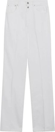 Christophe Lemaire Jeans, Dames, Wit, M, Katoen, High Waisted Straight Pants