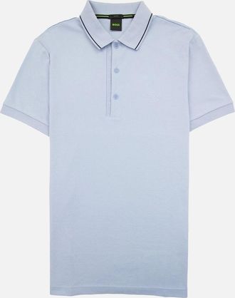 HUGO BOSS Mens Hugo Boss Paule 4 Slim Fit Branded Placket Polo Light Blue 498 - Size: 42