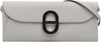 Herm&egrave;s Pre-owned Crossbody Bag - Dames - Vintage Schoudertas - Grijs - ONE Size - Leer - Vintage