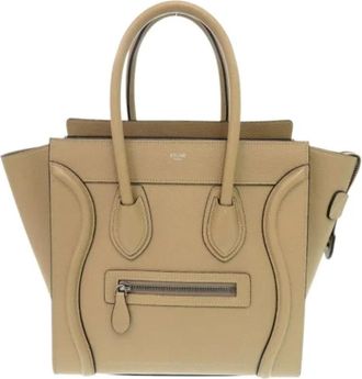 Celine Pre-owned Leather celine-bags - Dames - Vintage Handtas - Beige - ONE Size - Leer - Vintage