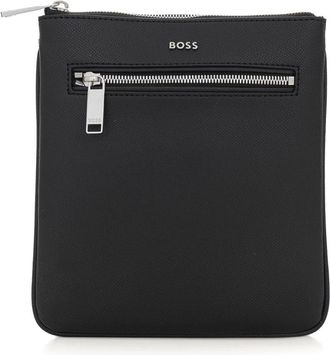 HUGO BOSS Daxter Envelope Schoudertas - Heren - Schoudertassen - Zwart - ONE Size - Leer - Tassen