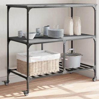 vidaXL Vidaxl - Carrito De Cocina Madera Ingenier&iacute;a Gris Sonoma 100x50x95 Cm