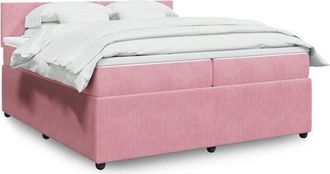 vidaXL Vidaxl - Cama Box Spring Con Colch&oacute;n Terciopelo Rosa 200x200 Cm