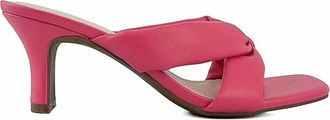 London Fog Womens Slide On Louelle Dress Sandals In Hot Pink