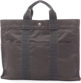 Hermès Gray Nylon Canvas Tote Bag (Pre-Owned)