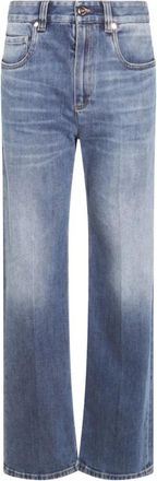 Brunello Cucinelli Jeans, Dames, Blauw, S, Nylon, Blauwe Zijden & Nylon Jeans