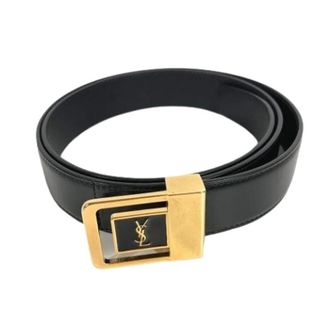 Saint Laurent Pre-owned Vintage Leather Belt - female - Yves Saint Laurent Vintage - Vintage Belts - Black - ONE SIZE - Pre-owned