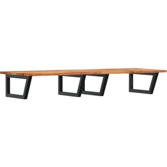vidaXL Vidaxl - Estante De Lavabo De Pared Acero Y Madera Maciza De Acacia