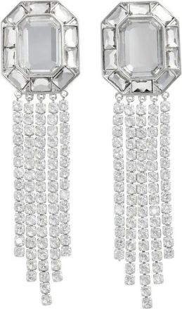 Self Portrait Silver Crystal Droplet Earrings