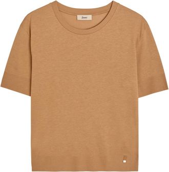 Herno Fine-knit T-shirt - Camel - 48 (UK16 / XL)