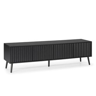 HOMN Mueble tv 4 puertas color negro