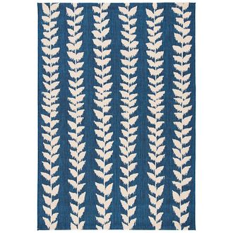 Ballard Designs Ainsley Indoor/Outdoor Rug - Navy/Beige, 23 x 8 Runner - Ballard Designs