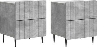 vidaXL Armario De Noche 2 Uds. Gris Hormig&oacute;n 43 X 34,5 X 49,5 Cm Vidaxl