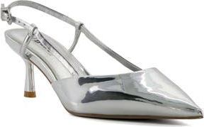 Dune London Classify Pointed Toe Slingback Pump in Silver at Nordstrom Rack, Size 39