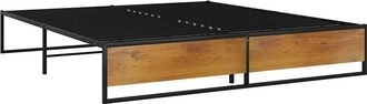 vidaXL Estructura De Cama Sin Colch&oacute;n Metal Negro 180x200 Cm Vidaxl