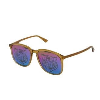 Gucci Pre-owned Accessories, female, Brown, Size: ONE SIZE Pre-owned Tiger Square Shape Sunglasses