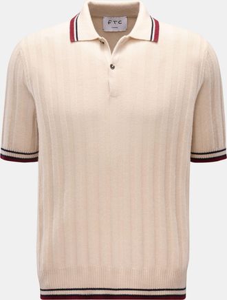 FTC Men - Cashmere short sleeve knit polo beige