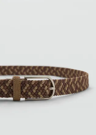 Mango Cintura elasticizzata intrecciata colorata marrone medio - Uomo - 100 - MANGO MAN