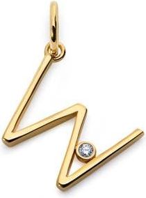 Monica Vinader Lab Grown Diamond Initial Pendant in 18K Gold Vermeil /Diamond W at Nordstrom