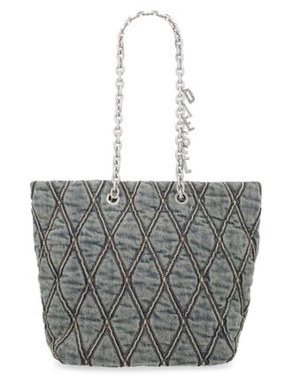 Diesel Womens Shopper Bag Charm-D Denim Cotton Handbags Hand