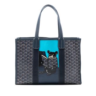 Goyard Pre-owned Womens Goyardine Villette Mm - Dark Blue Textile - One Size
