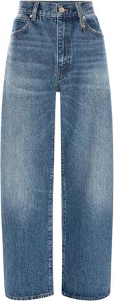 Frame Denim The Bow Wide-leg Jeans - Dames - Loose Fit Jeans - Blauw - W27 - Katoen - Jeans