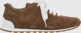Brunello Cucinelli Low-Top Leather and Suede Sneakers with Monili