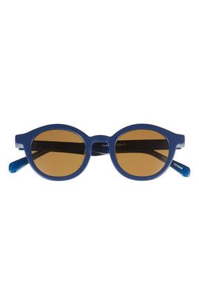 Eyebobs TV Party 44mm Polarized Round Sunglasses in Navy Blue/brown at Nordstrom