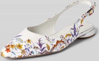 H&ouml;gl Slingbacks aus Leder mit Dornschlie&szlig;e in Weiss, Gr&ouml;&szlig;e 40