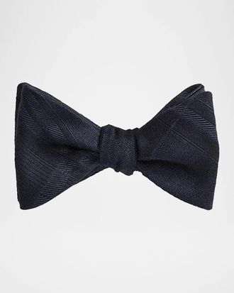 Ralph Lauren Purple Label Men & apos;s Plaid Silk-Cashmere Bow Tie