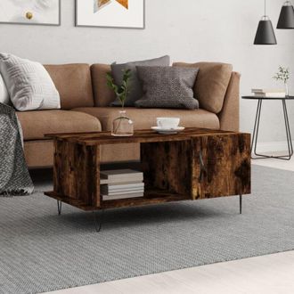 vidaXL Coffee Table Smoked Oak 90x50x40 cm Engineered Wood vidaXL
