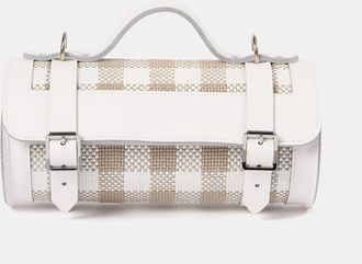 The Cambridge Satchel Company The Mini Bowls Bag - Taupe Plaid & Brilliant White