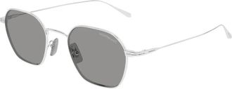 Montblanc Mb 0472S Geometrische Zonnebril - unisex - Zonnebrillen - Grijs - ONE Size - Accessoires