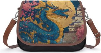 Generic Chinese Dragon Moon Fashion Womens Crossbody Bags Novelty Handbag Shoulder Bag Purse