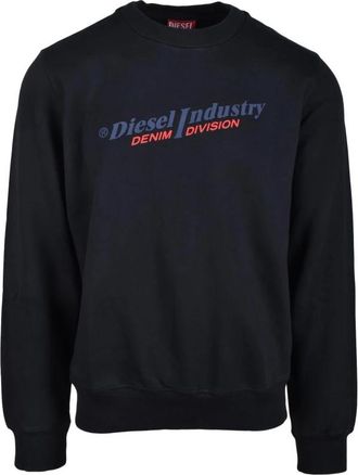 Diesel Katoenen Gebreide Trui - Heren - Sweatshirts - Zwart - L - Katoen - Hoodies & sweatvesten