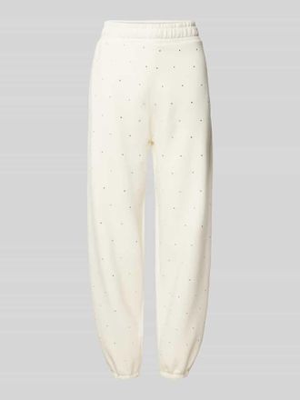 Review Sweatpants mit Ziersteinbesatz in Offwhite, Gr&ouml;&szlig;e XS