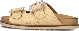 Inuovo Beige Zomerslippers - Dames - Sandalen - Beige - 38 EU - Leer - Schoenen