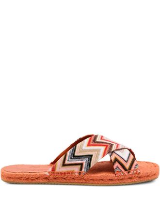 Missoni Harlow chevron flat sandals - Pink