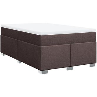 vidaXL Vidaxl - Cama Box Spring Con Colch&oacute;n Tela Marr&oacute;n Oscuro 120x200 Cm