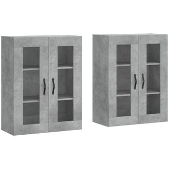 vidaXL Vidaxl - Armarios De Pared 2 Uds Madera De Ingenier&iacute;a Gris Hormig&oacute;n