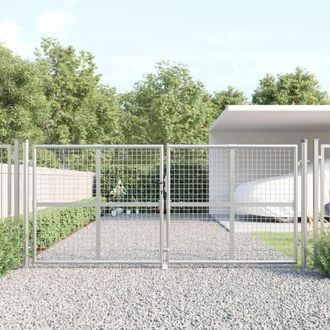 Berkfield Home Mesh Garden Gate Silver 300x175 cm Galvanised Steel
