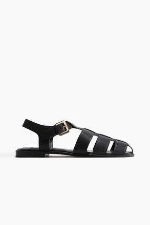 H&M Ledersandalen - Schwarz