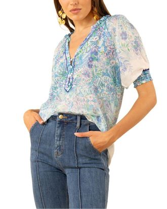 Hale Bob Hale Bob Yareli Short Sleeve Silk-Blend Top