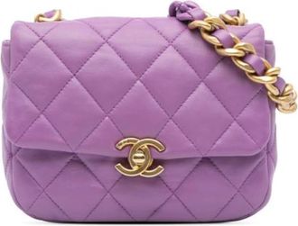 Chanel Pre-owned Vintage Crossbody - Dames - Vintage Schoudertas - Paars - ONE Size - Leer - Vintage