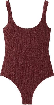 Mango Textured One-Piece Swimsuit in Russet at Nordstrom, Size X-Small