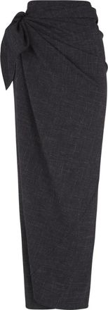 Cortana Wrap Skirt - Dames - Maxi Rokken - Zwart - L - Wol - Rokken