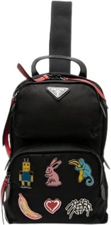 Prada Pre-owned Backpacks, female, Black, Size: ONE SIZE Pre-owned Nylon Backpack