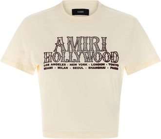 Amiri Hollywood Tee T Shirt Bianco-Donna